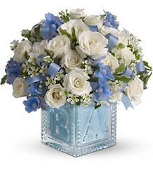 Baby's First Block - Blue Cottage Florist Lakeland Fl 33813 Premium Flowers lakeland